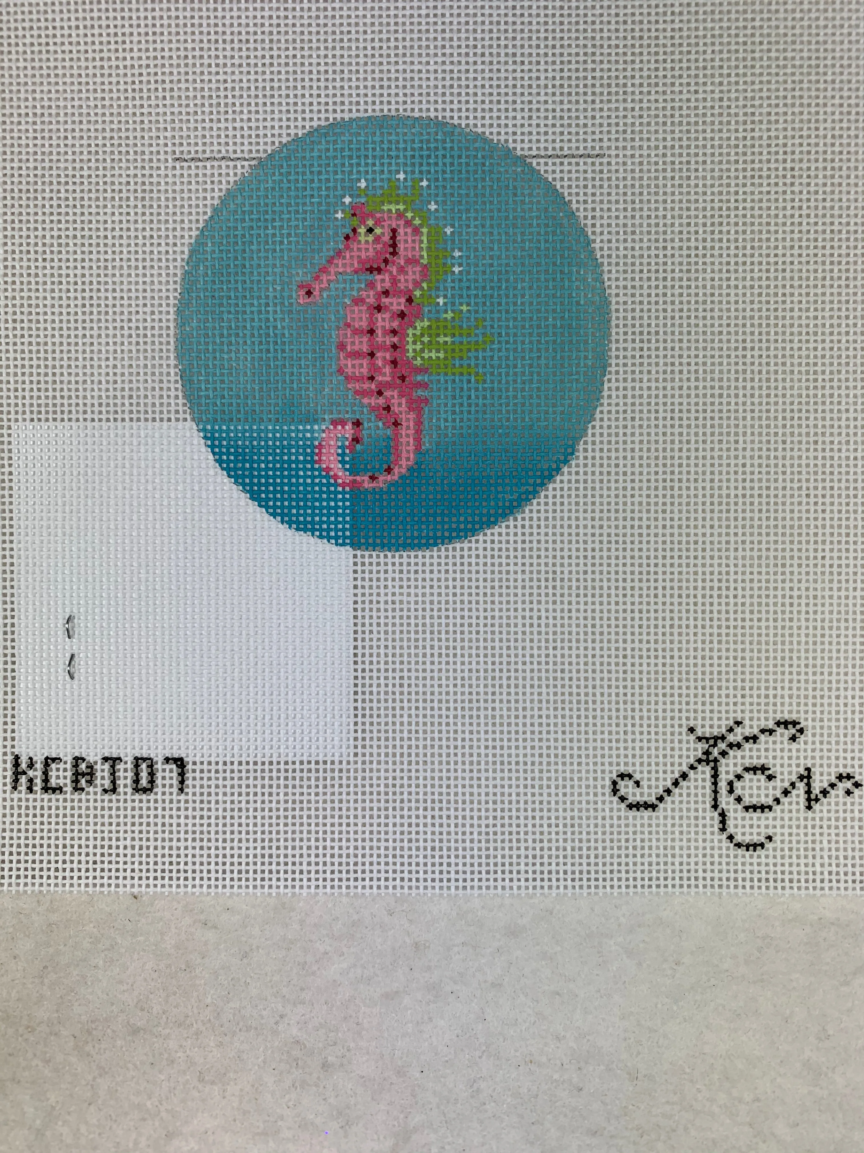 Kelly Clark Studio KCBJ07 Pink Seahorse Round