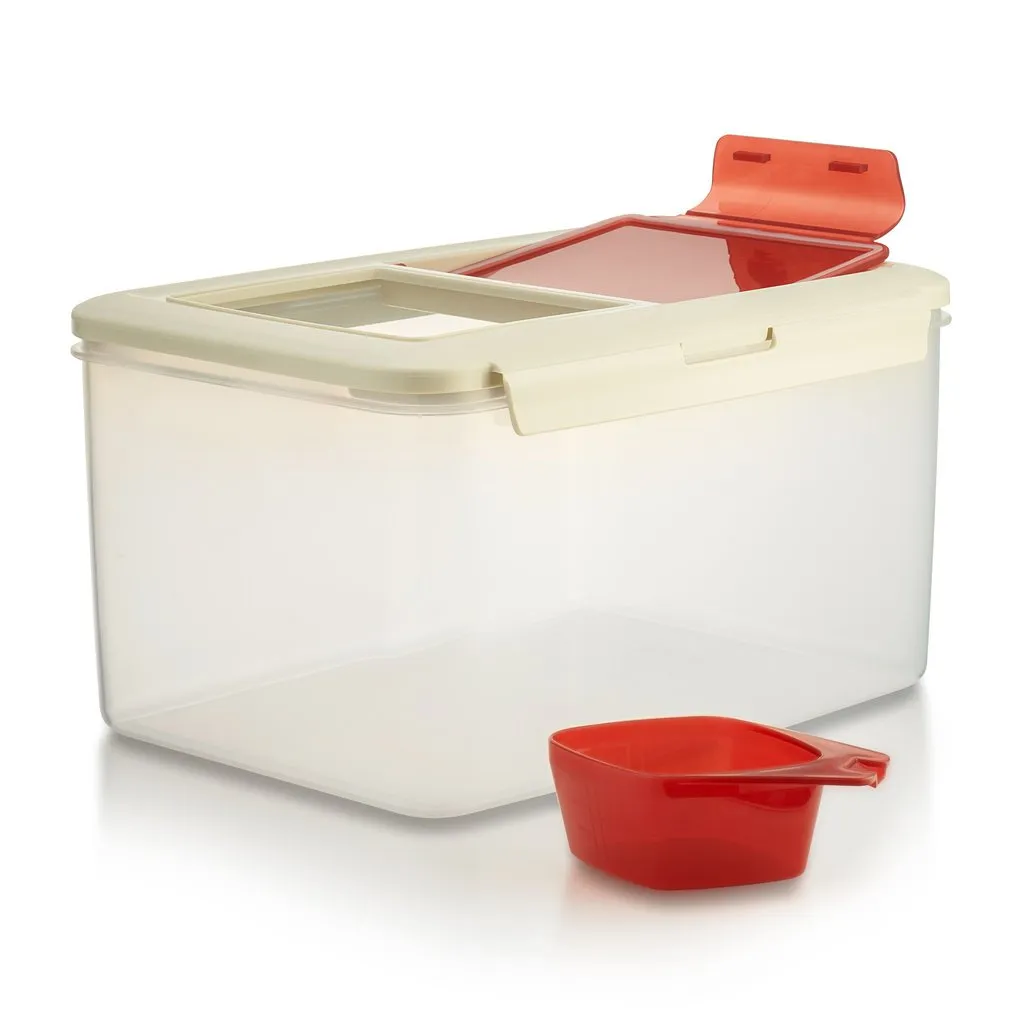 Komax Biokips Large Food Storage Container | 22-lb (11.5L) Dry Food, Flour, Rice Dispenser | Pet Food Storage Container | Dog Food Bin | Large Containers With Lids & Scooper | BPA-Free Rice Container