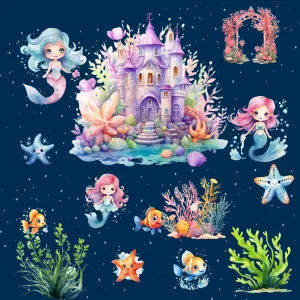 Little Princess Clipart, Watercolor Princess Clipart, Little Princess Ornaments,  Baby Princess, Castle Sublimation Design, Princess Birthday, Fairytale Princes 015
