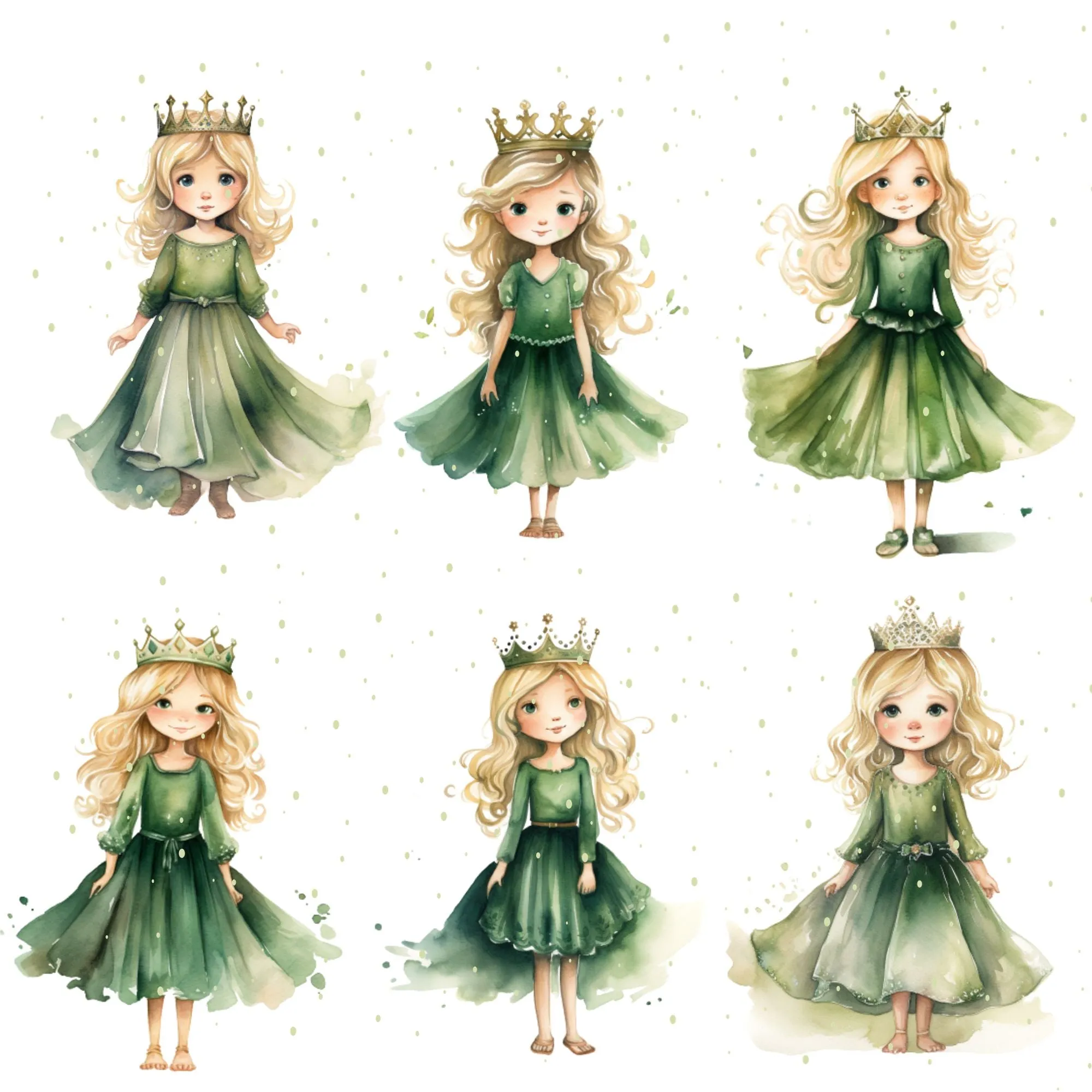 Little Princess Clipart, Watercolor Princess Clipart, Little Princess Ornaments,  Baby Princess, Castle Sublimation Design, Princess Birthday, Fairytale Princes 016