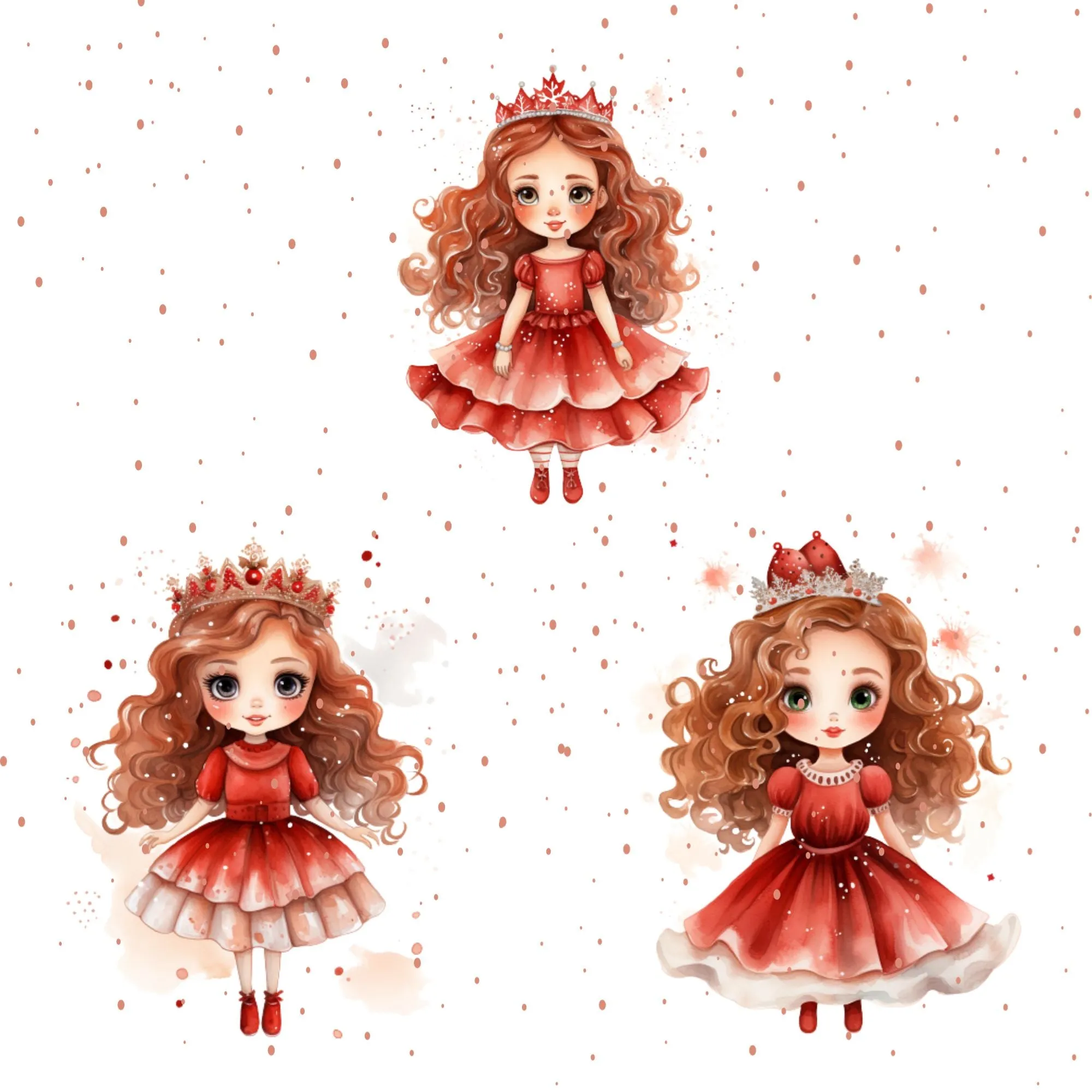 Little Princess Clipart, Watercolor Princess Clipart, Little Princess Ornaments,  Baby Princess, Castle Sublimation Design, Princess Birthday, Fairytale Princes 017