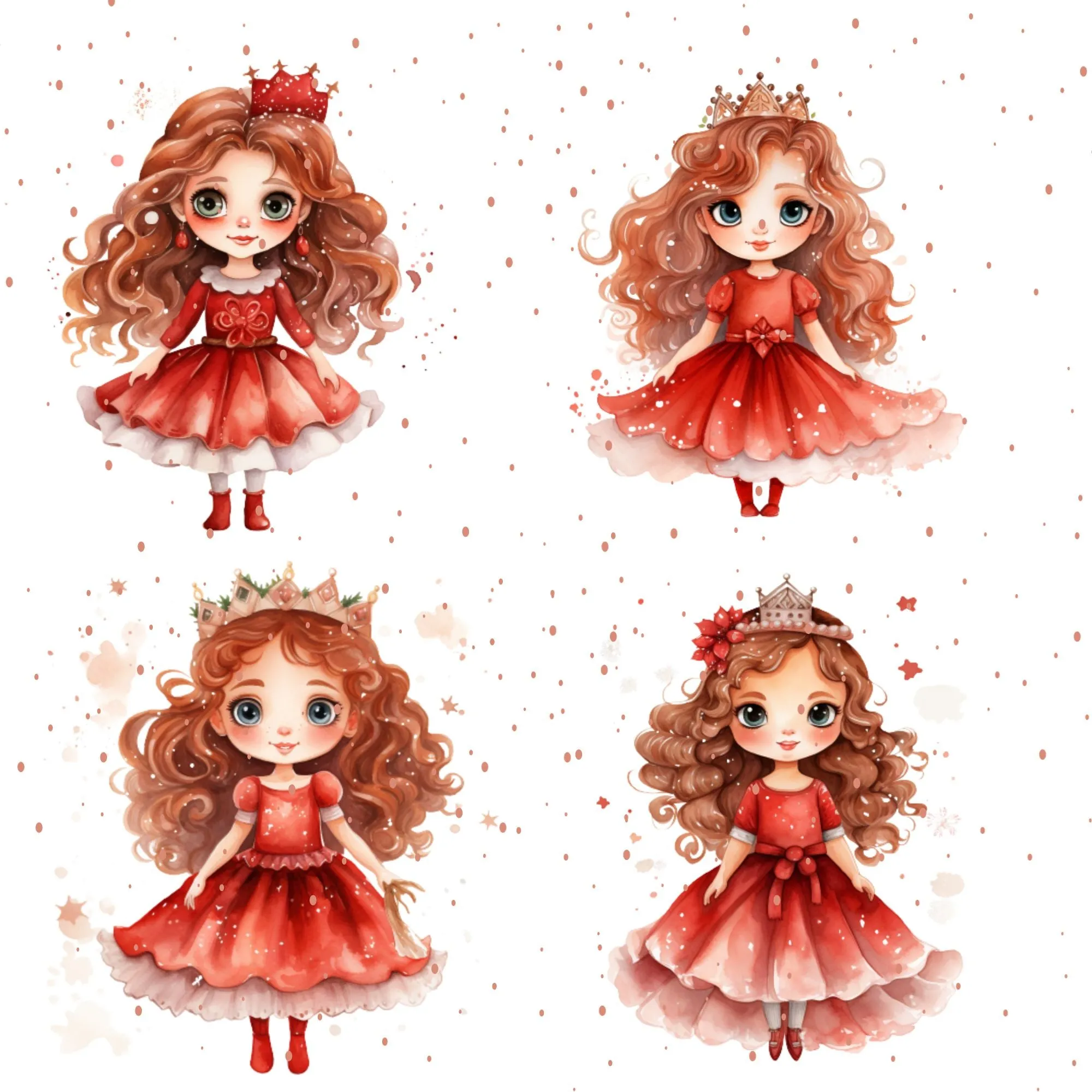 Little Princess Clipart, Watercolor Princess Clipart, Little Princess Ornaments,  Baby Princess, Castle Sublimation Design, Princess Birthday, Fairytale Princes 017