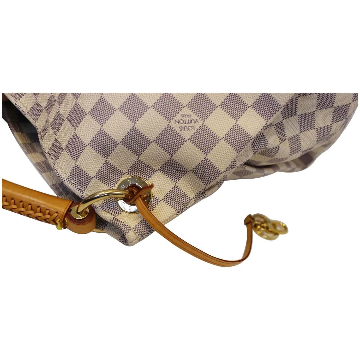 LOUIS VUITTON Artsy MM Damier Azur Shoulder Bag White