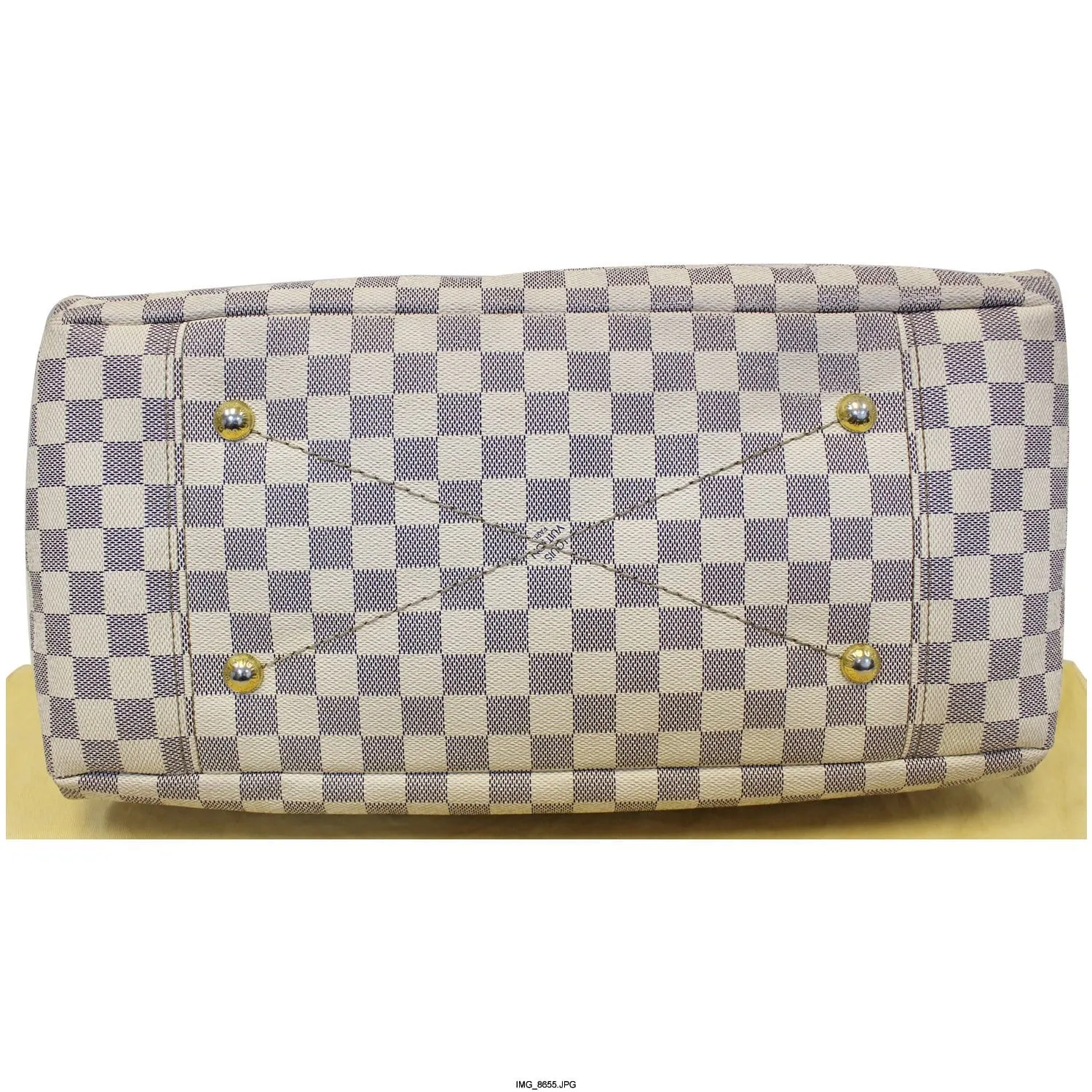 LOUIS VUITTON Artsy MM Damier Azur Shoulder Bag White