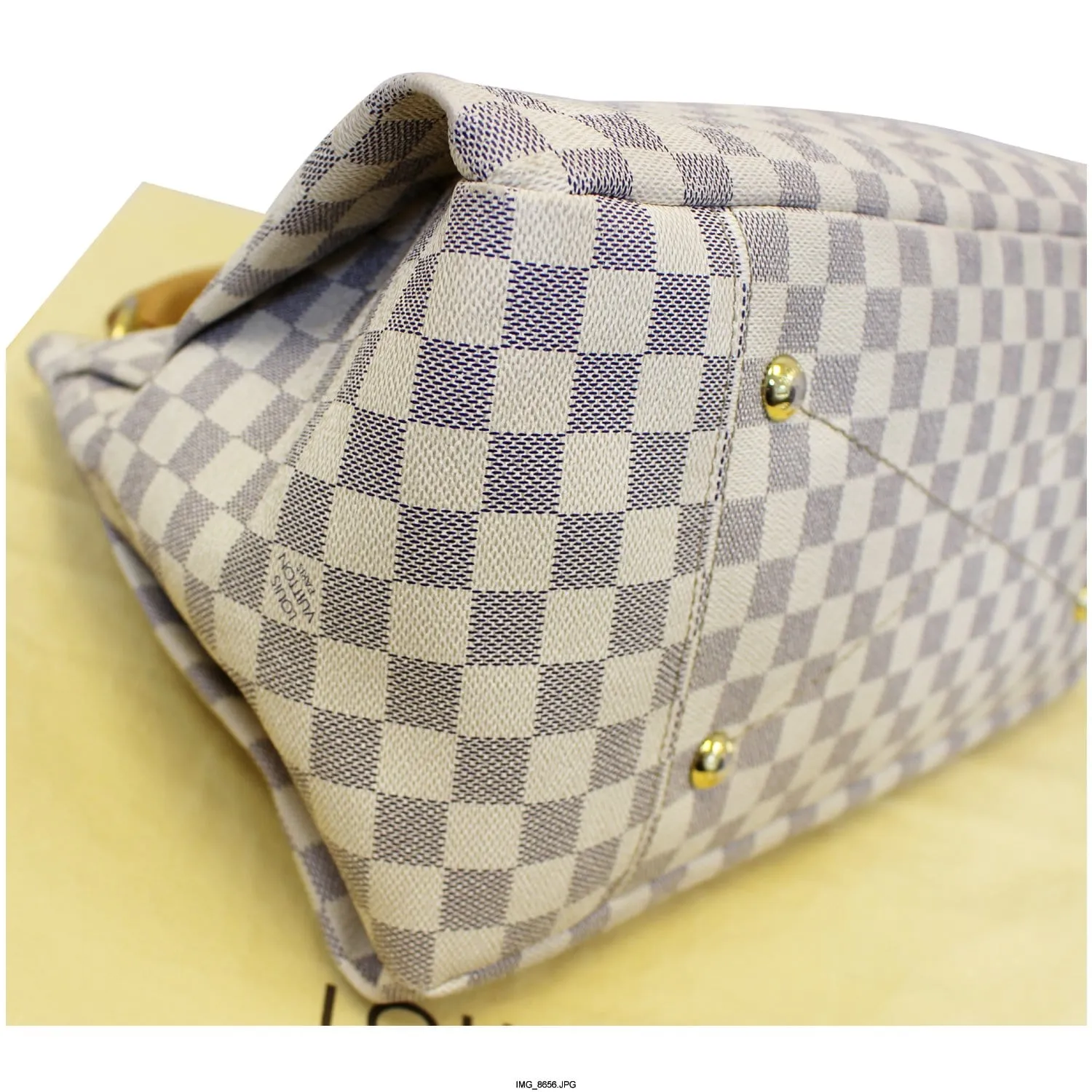 LOUIS VUITTON Artsy MM Damier Azur Shoulder Bag White