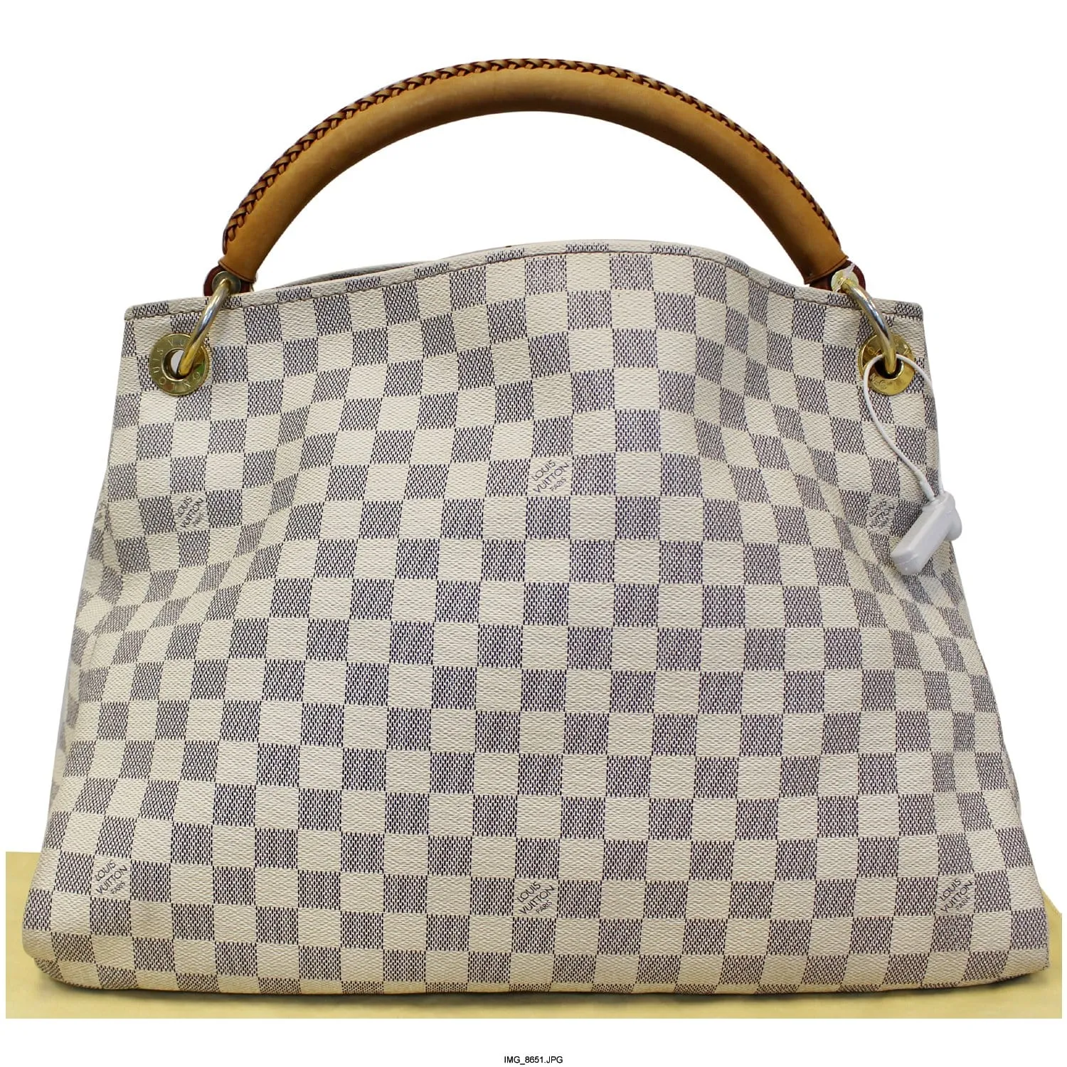 LOUIS VUITTON Artsy MM Damier Azur Shoulder Bag White