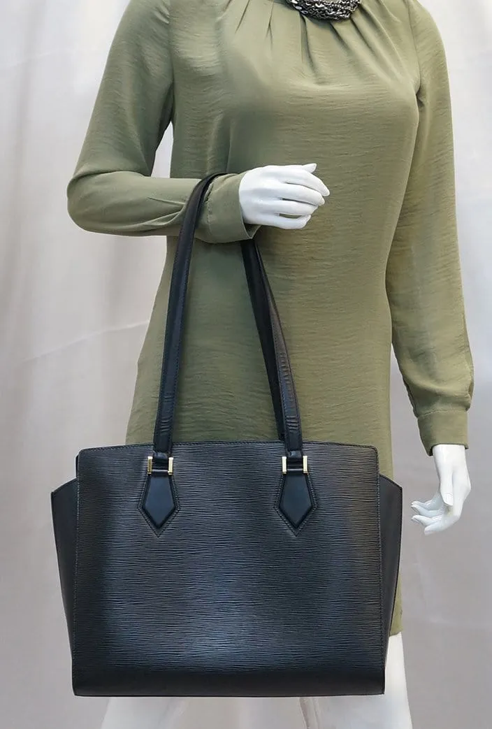 LOUIS VUITTON Black Epi Leather Duplex Shoulder Bag