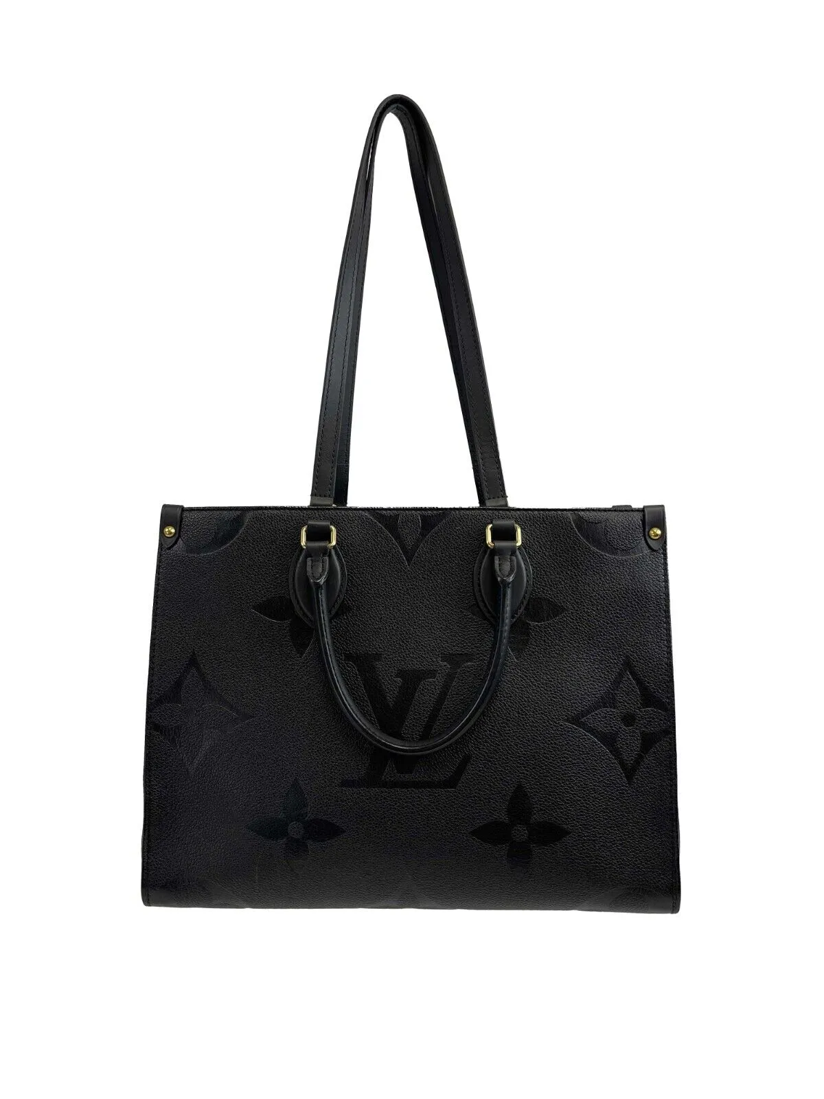 Louis Vuitton - LV OnTheGo MM - Black Leather Tote w/ Shoulder Strap