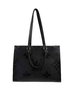 Louis Vuitton - LV OnTheGo MM - Black Leather Tote w/ Shoulder Strap