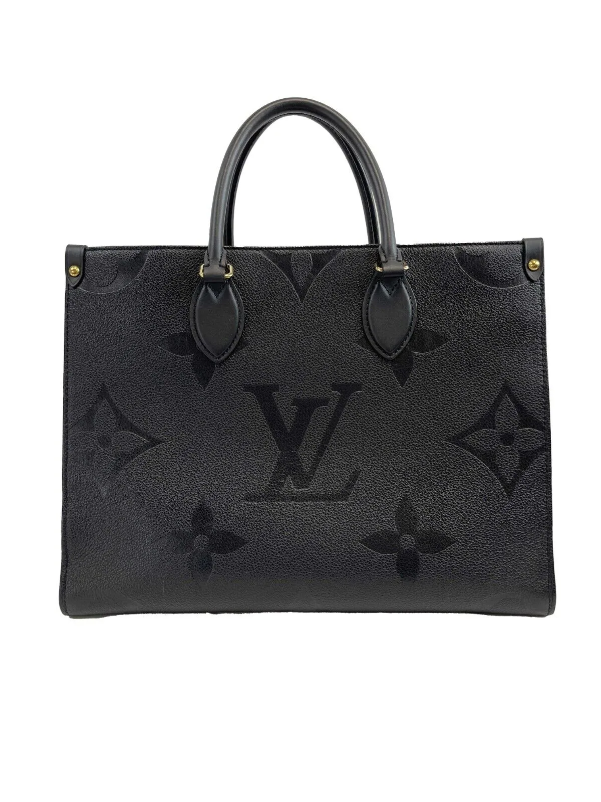 Louis Vuitton - LV OnTheGo MM - Black Leather Tote w/ Shoulder Strap