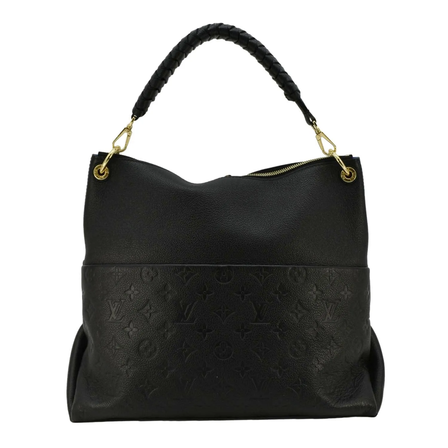 LOUIS VUITTON Maida Monogram Empreinte Leather Hobo Shoulder Bag Black