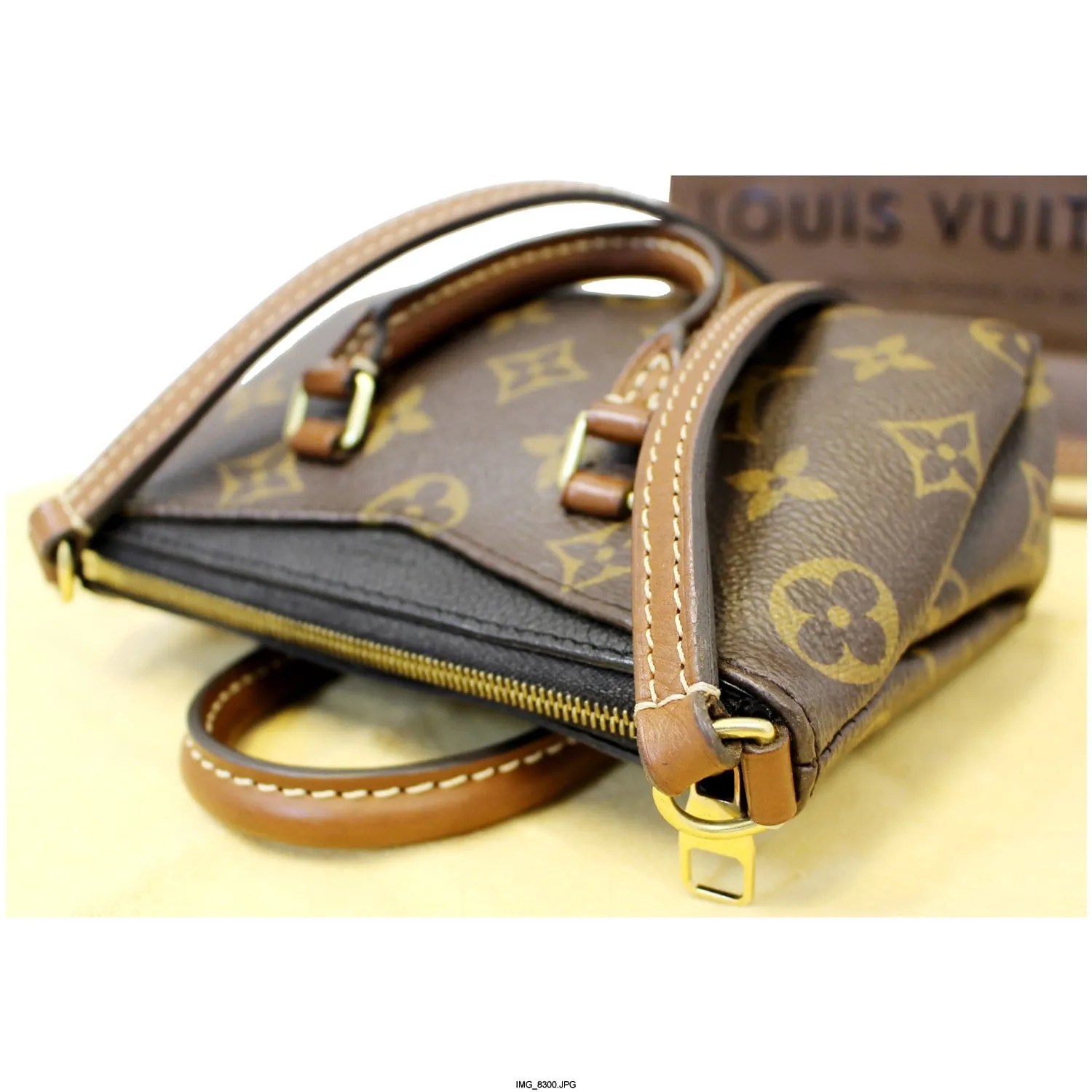 LOUIS VUITTON Nano Pallas Monogram Canvas Shoulder Crossbody Bag