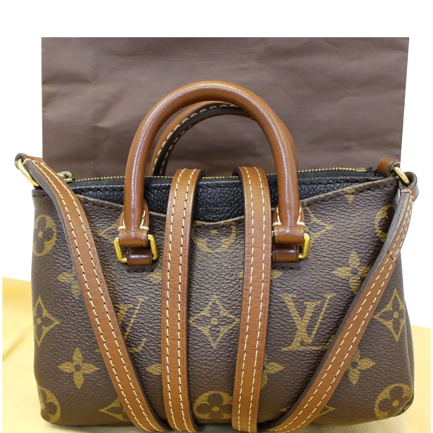 LOUIS VUITTON Nano Pallas Monogram Canvas Shoulder Crossbody Bag