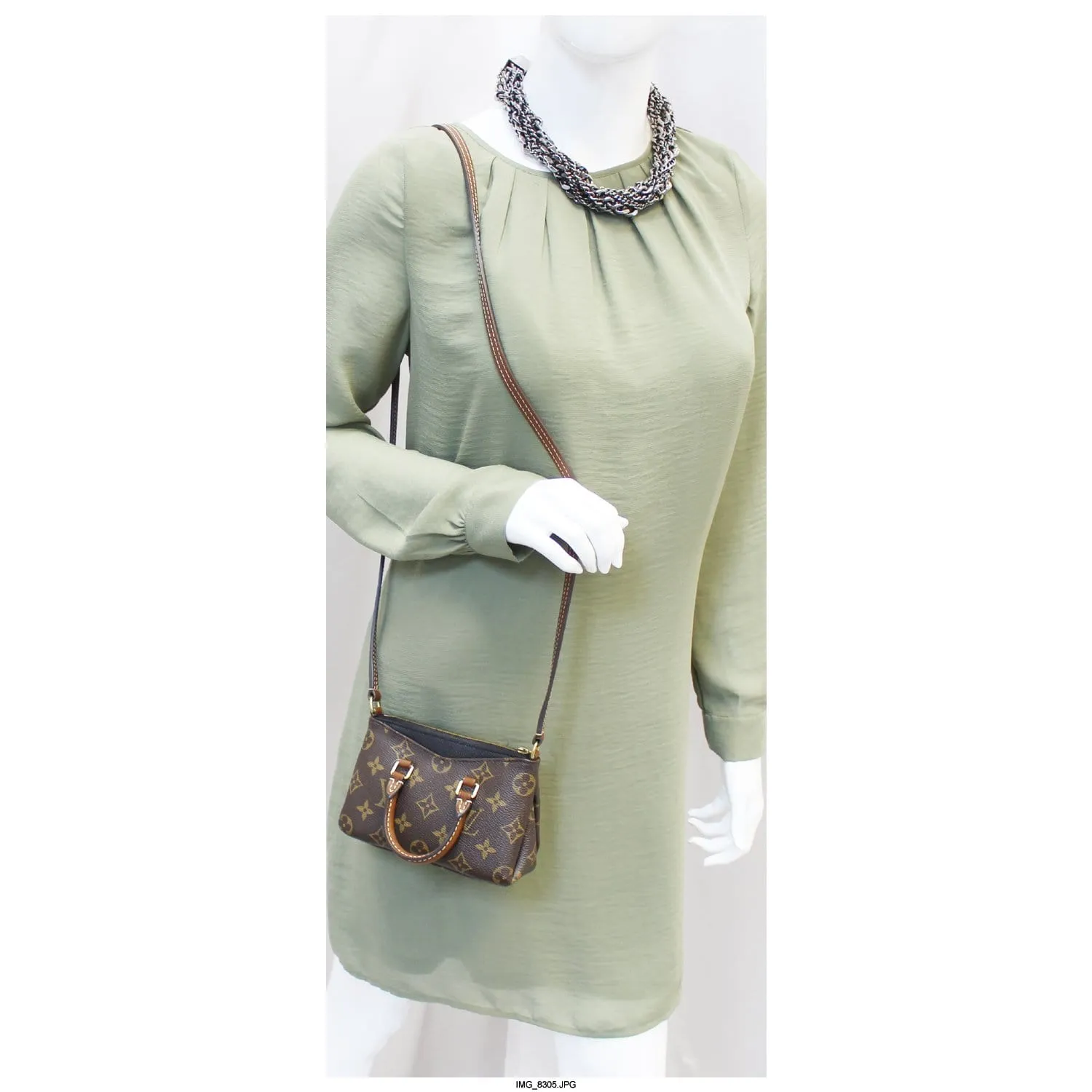 LOUIS VUITTON Nano Pallas Monogram Canvas Shoulder Crossbody Bag