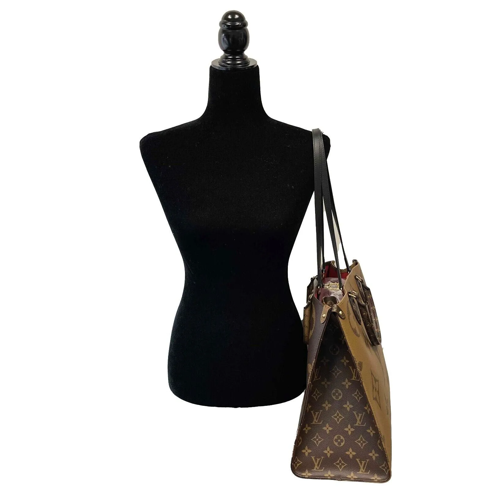 Louis Vuitton - Onthego GM - Brown and Tan Monogram Canvas Tote / Shoulder Strap