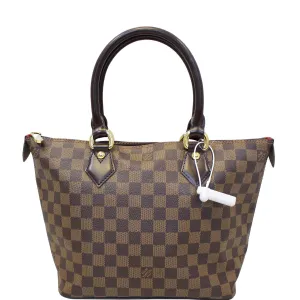 LOUIS VUITTON Saleya PM Damier Ebene Tote Shoulder Bag