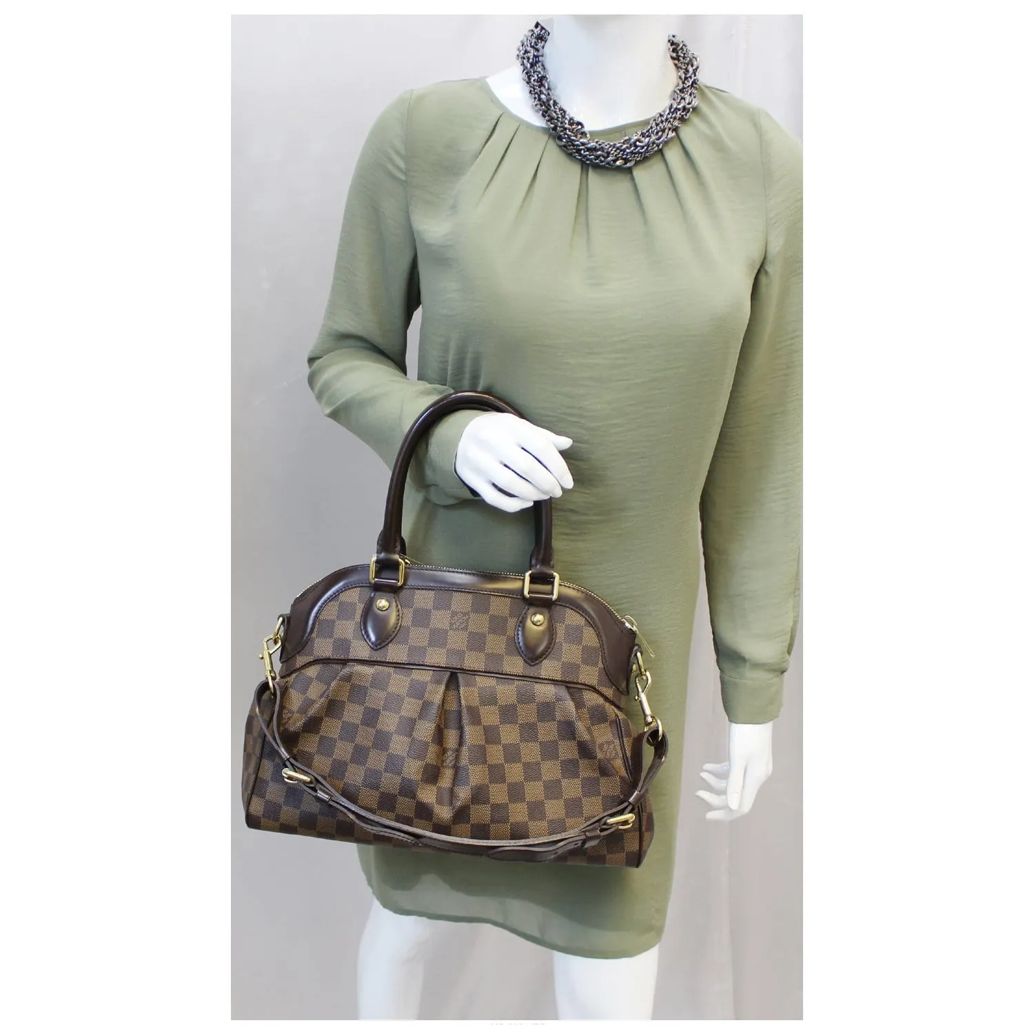 LOUIS VUITTON Trevi PM Damier Ebene Brown Shoulder Bag