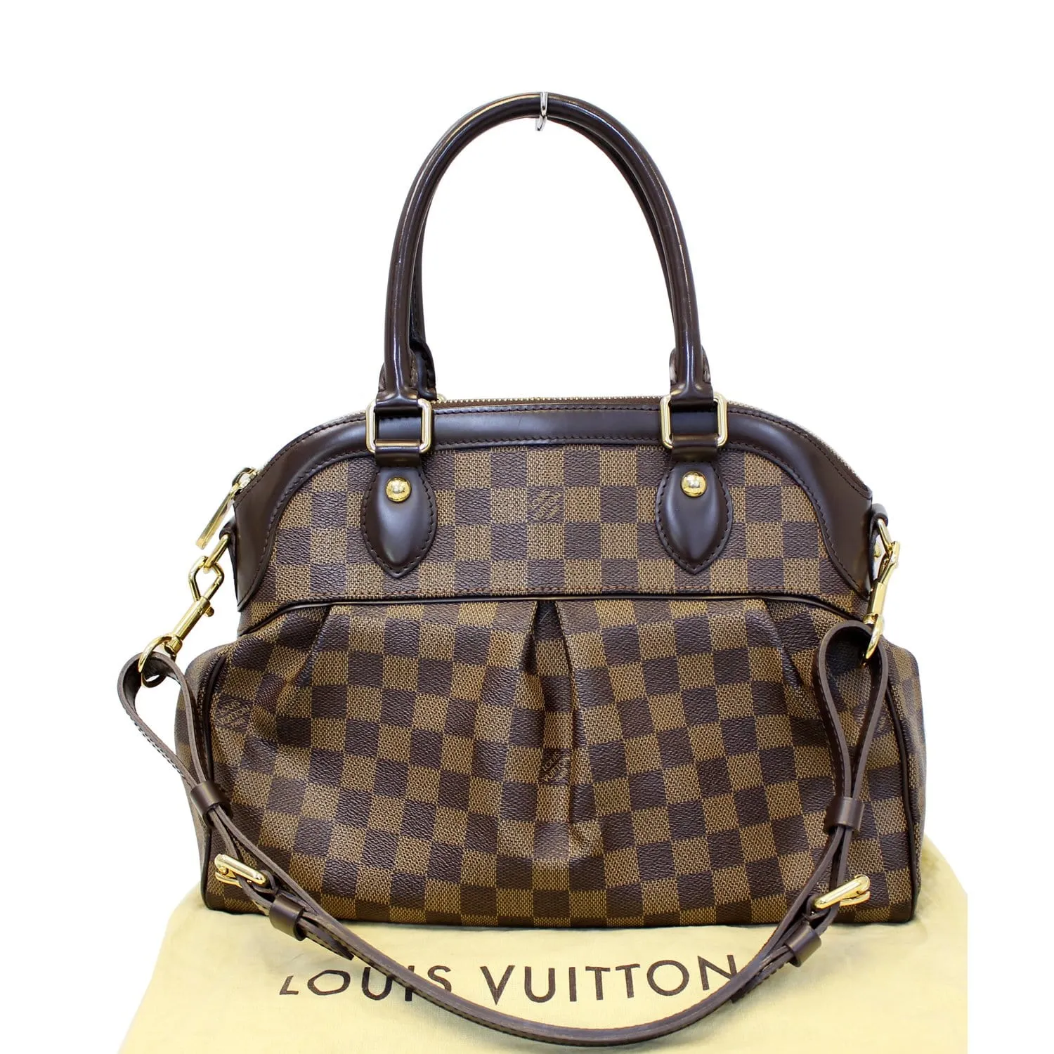 LOUIS VUITTON Trevi PM Damier Ebene Brown Shoulder Bag