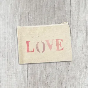 Love Stencil - Valentine's Day Canvas Zipper Pouch