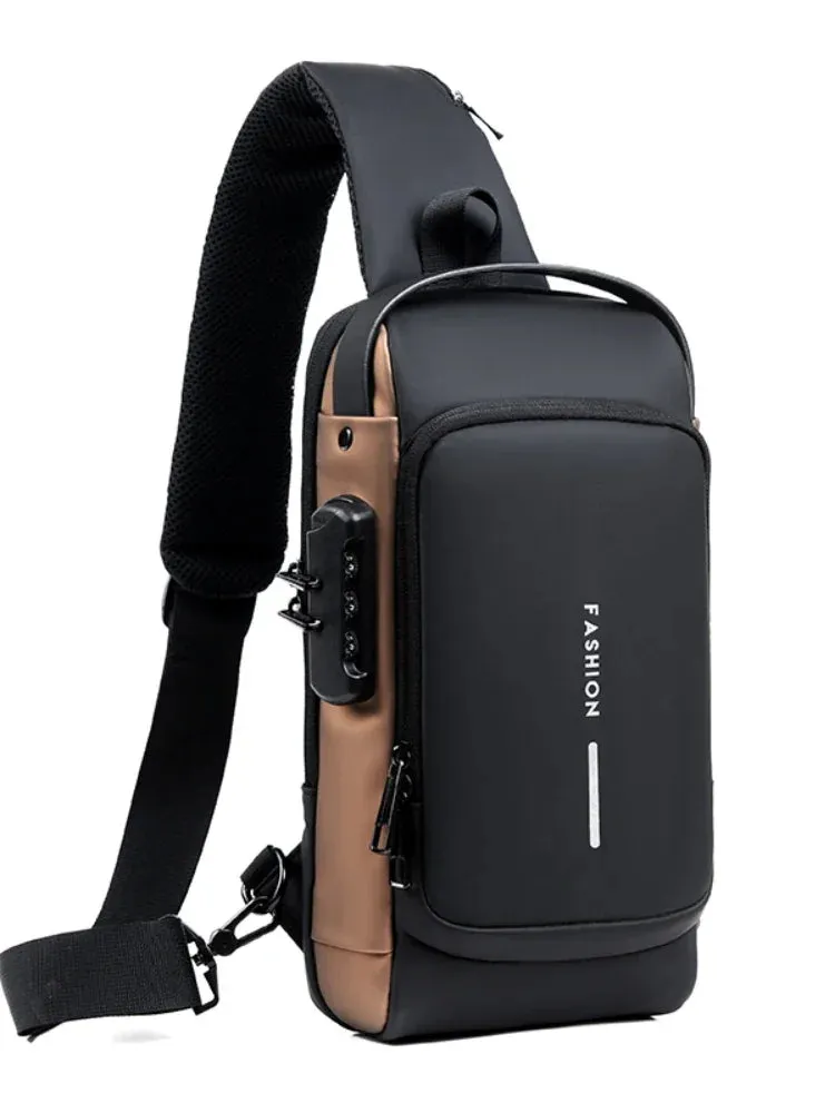 Men's Multifunction Anti-theft USB Shoulder Bag Man Crossbody