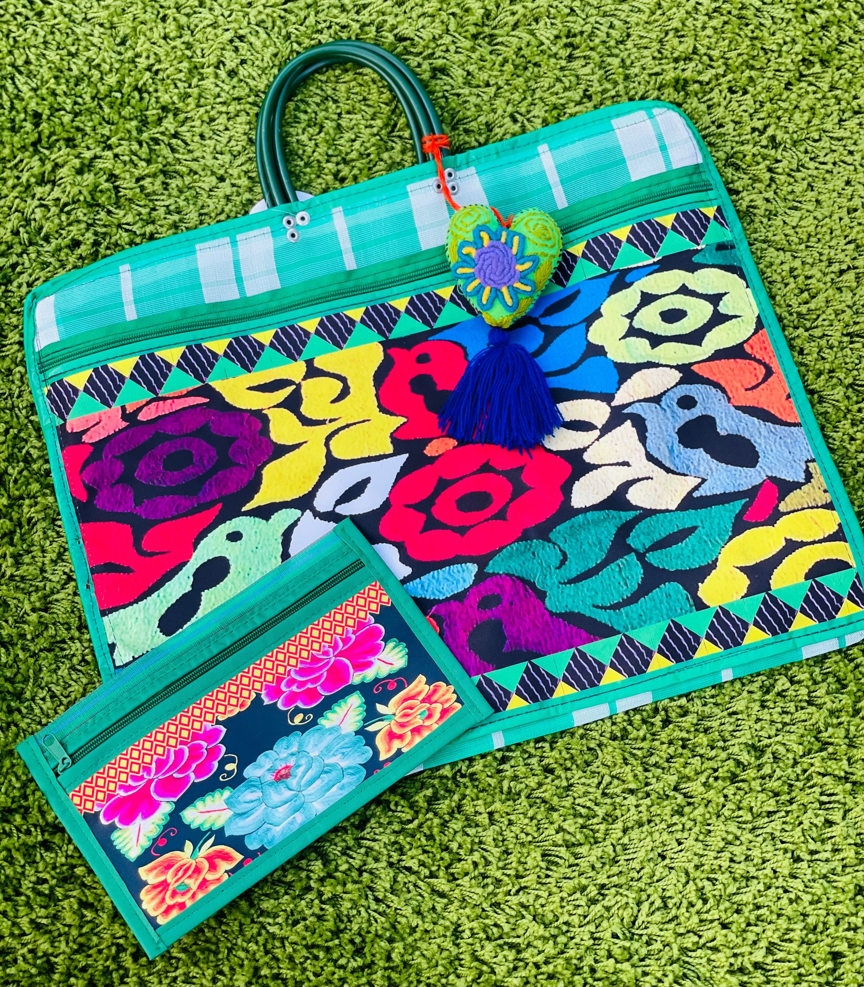 Mercado Bag Stationary Pencil Pouch and Large Organizer Bag