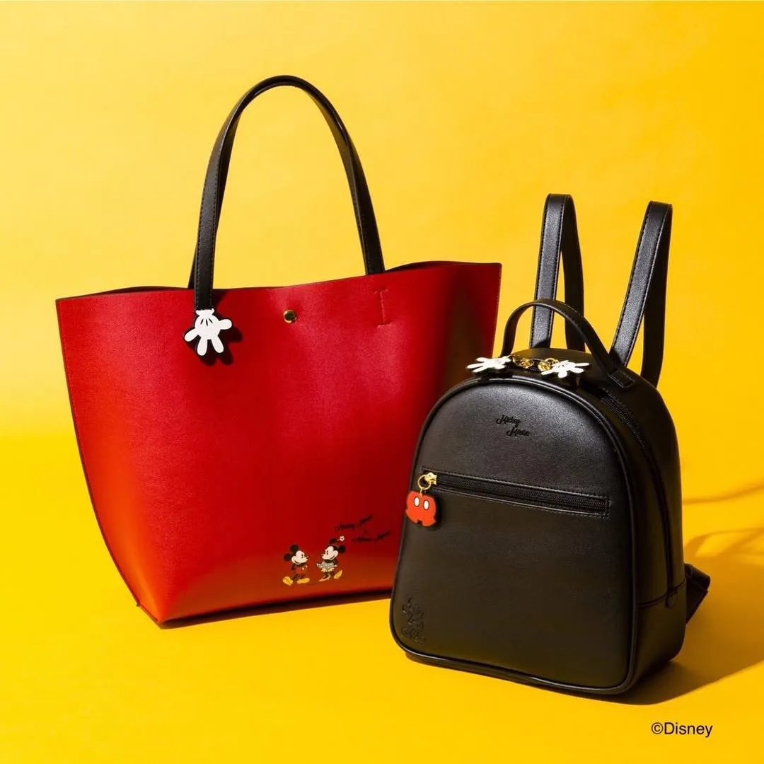 Mickey Mouse and Minnie Mouse Red Tote Bag