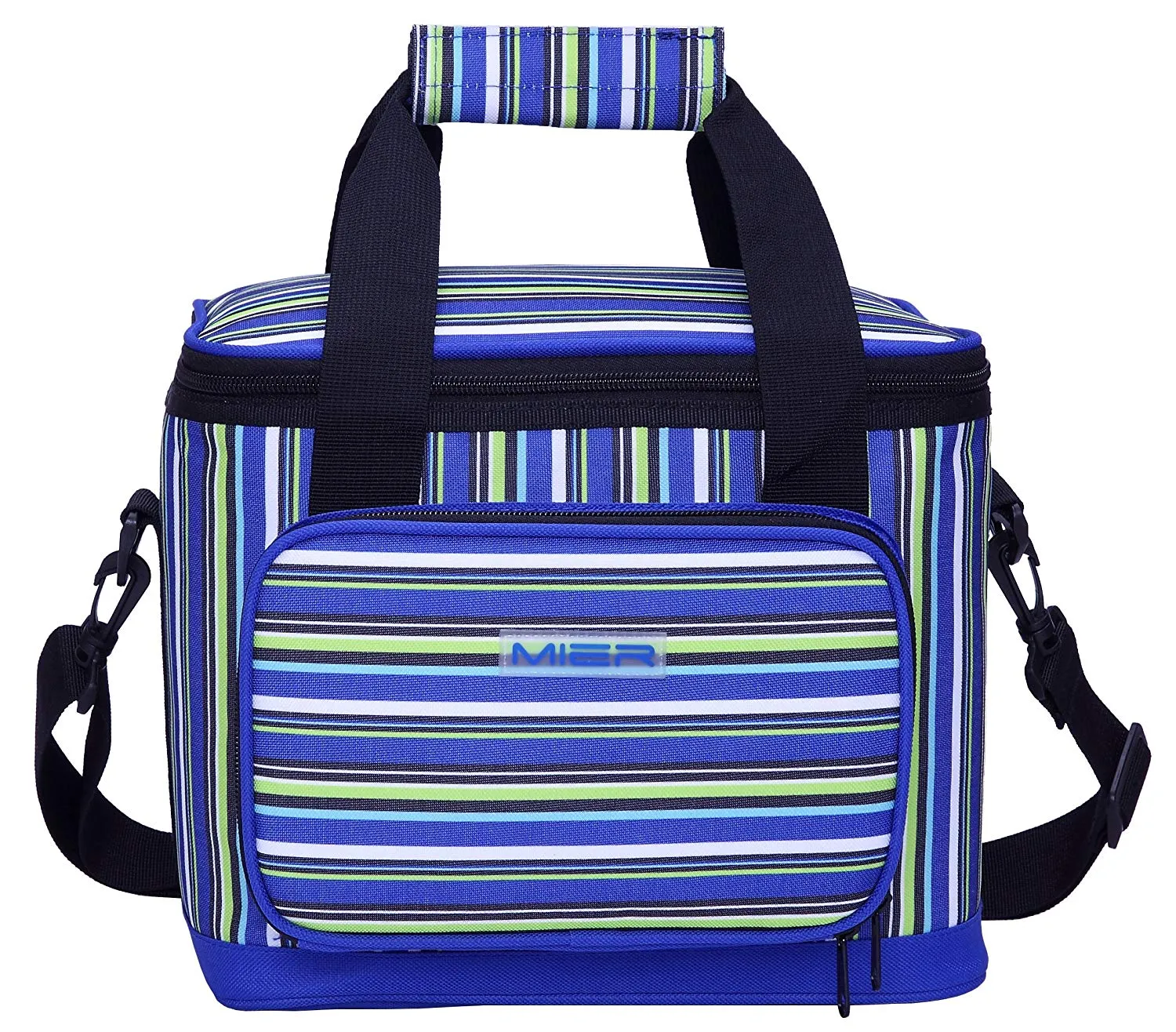 MIER 16 Can Large Insulated Lunch Bag for Women and Men, Soft Leakproof Liner, Navy Blue