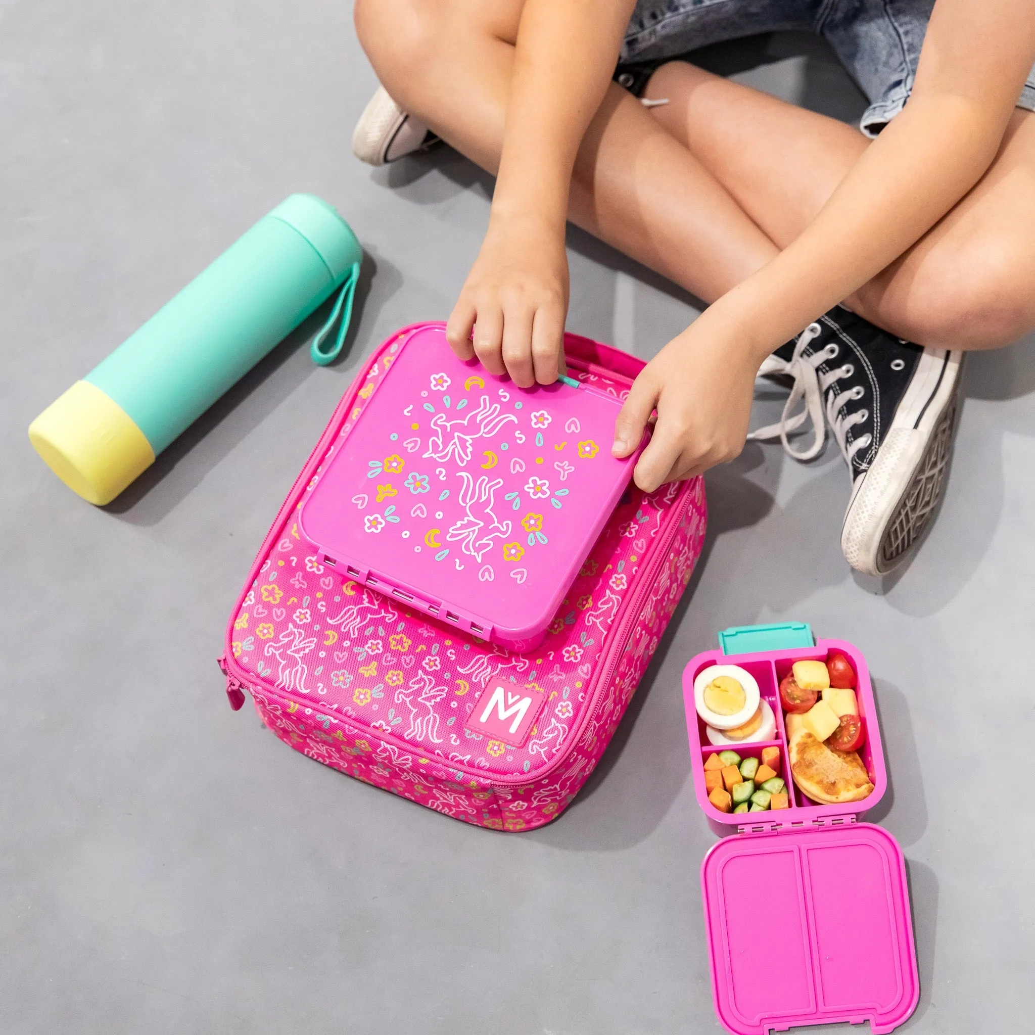 Montiico Large Insulated Lunch Bag - Unicorn Magic Pink