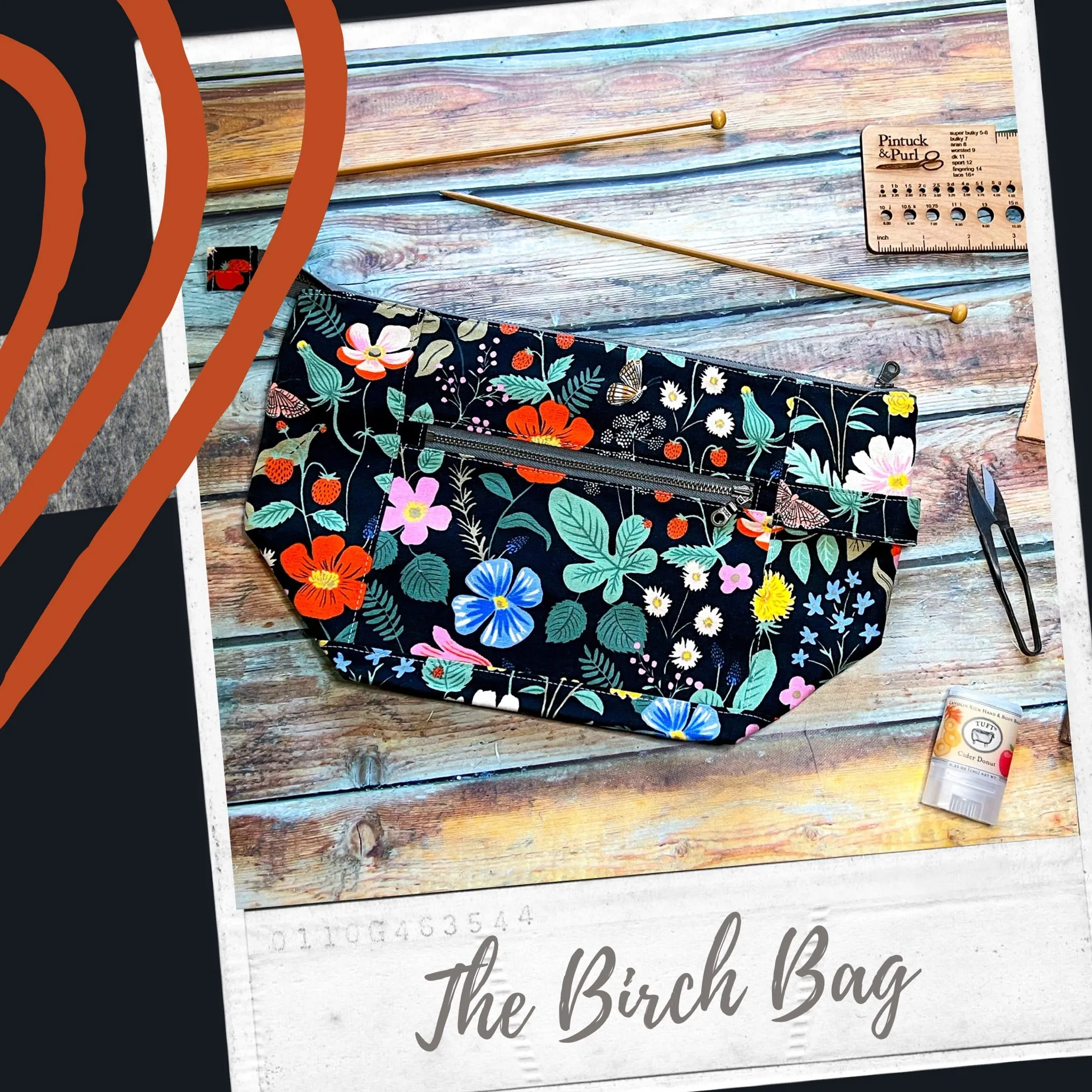 *Mystic Mushroom*- Signature Zippered Knitting Project Bag