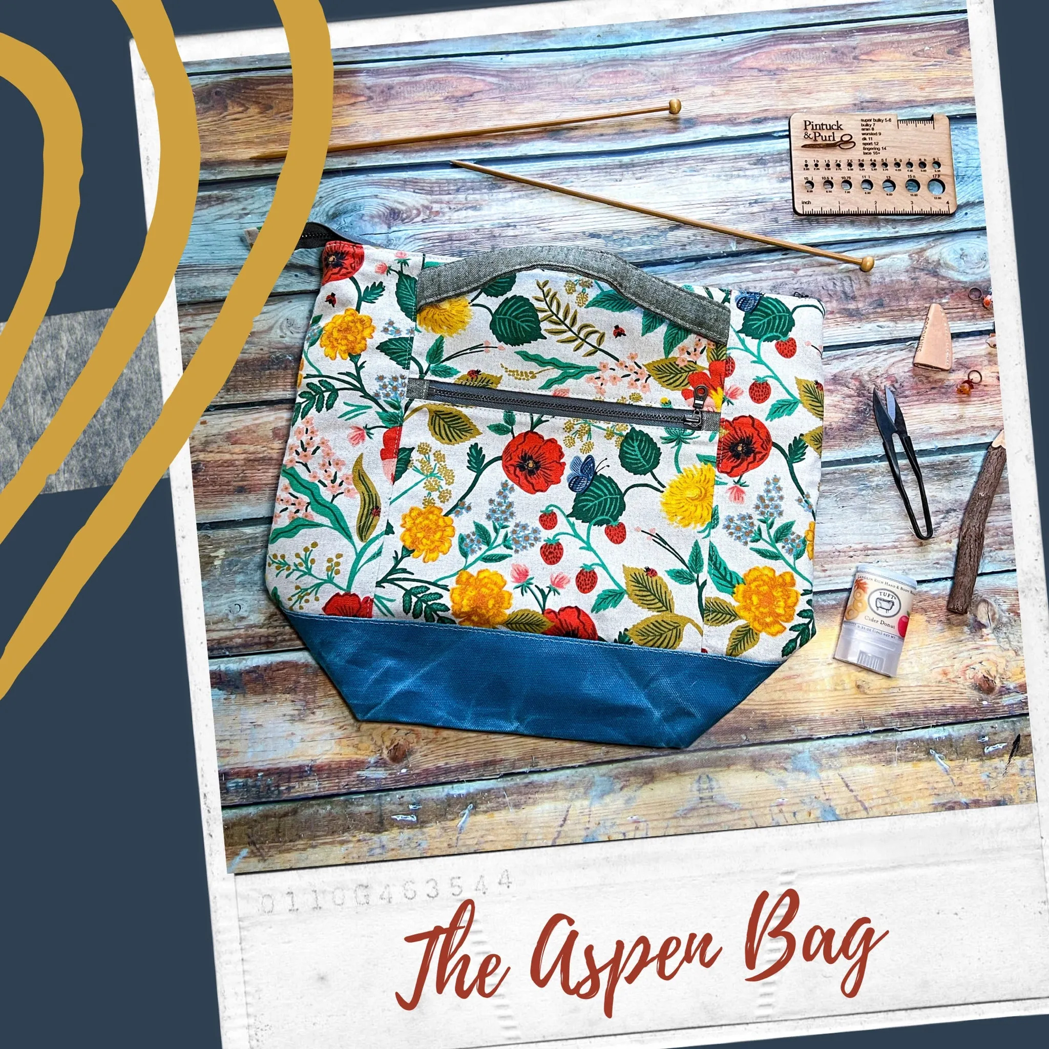 *Mystic Mushroom*- Signature Zippered Knitting Project Bag