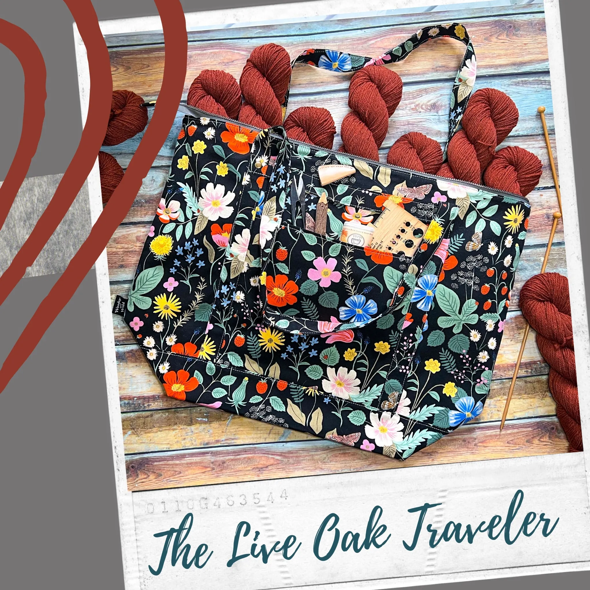 *Mystic Mushroom*- Signature Zippered Knitting Project Bag