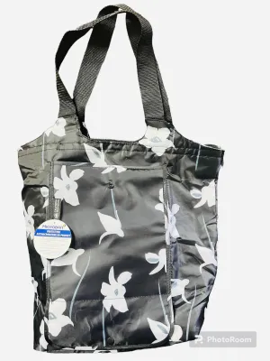 New California Innovations Market Tote! Insulated leak-resistant lining with Microban! Folds compact when not in use! Black