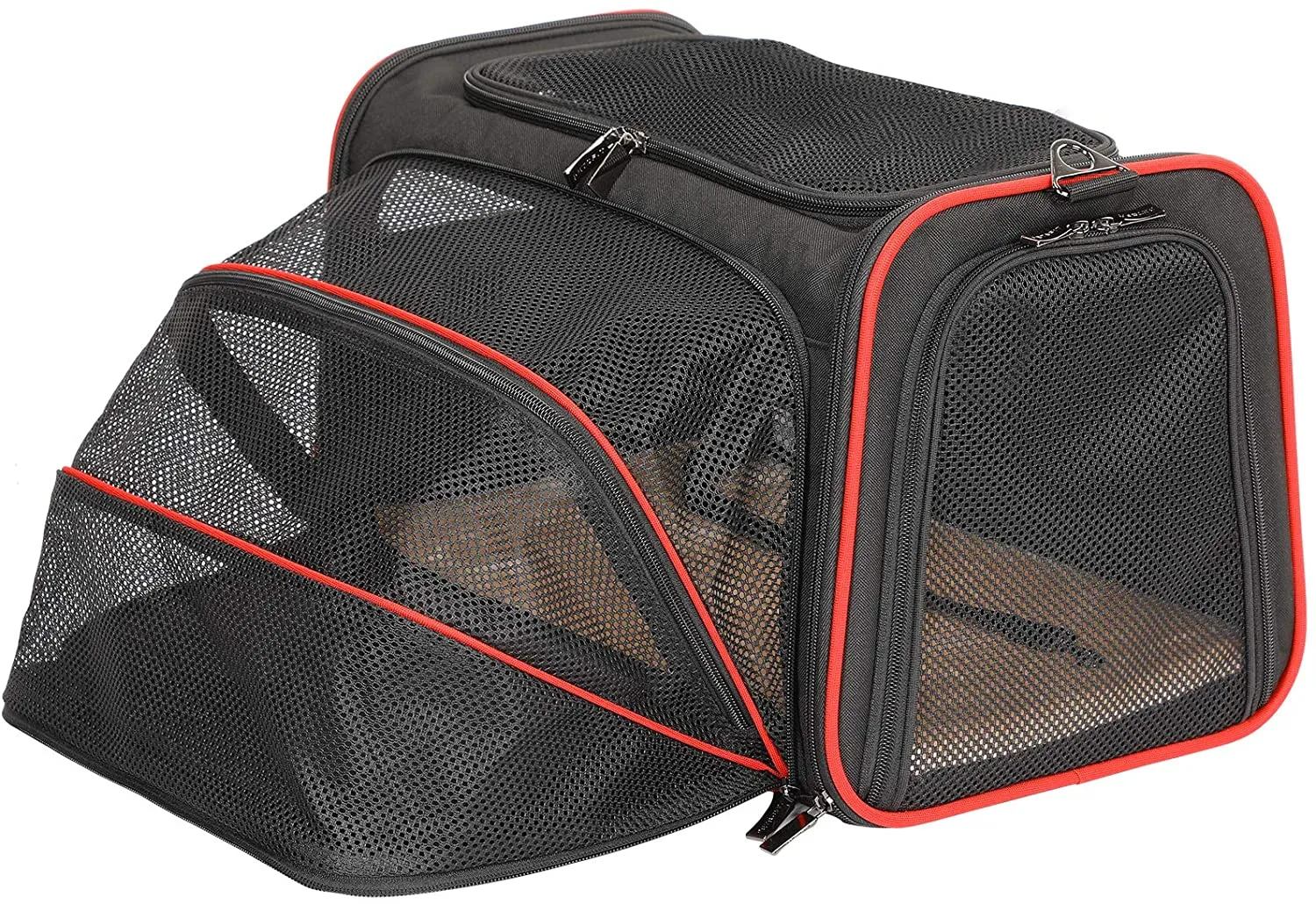 NEW Petsfit Expandable Portable Soft Sided Pet Carrier,Airline Approved, Washable with Removable Soft Plush mat and Pockets,Locking Safety Zippers! Sz L!