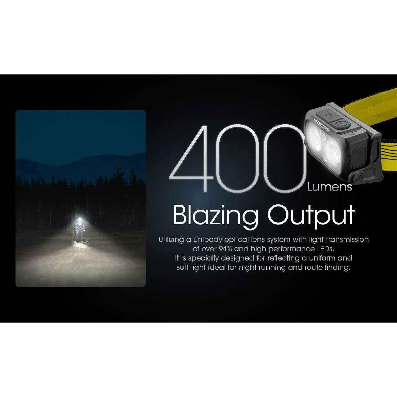 Nitecore NU25 V2 Rechargeable Headlamp (400 lumens)