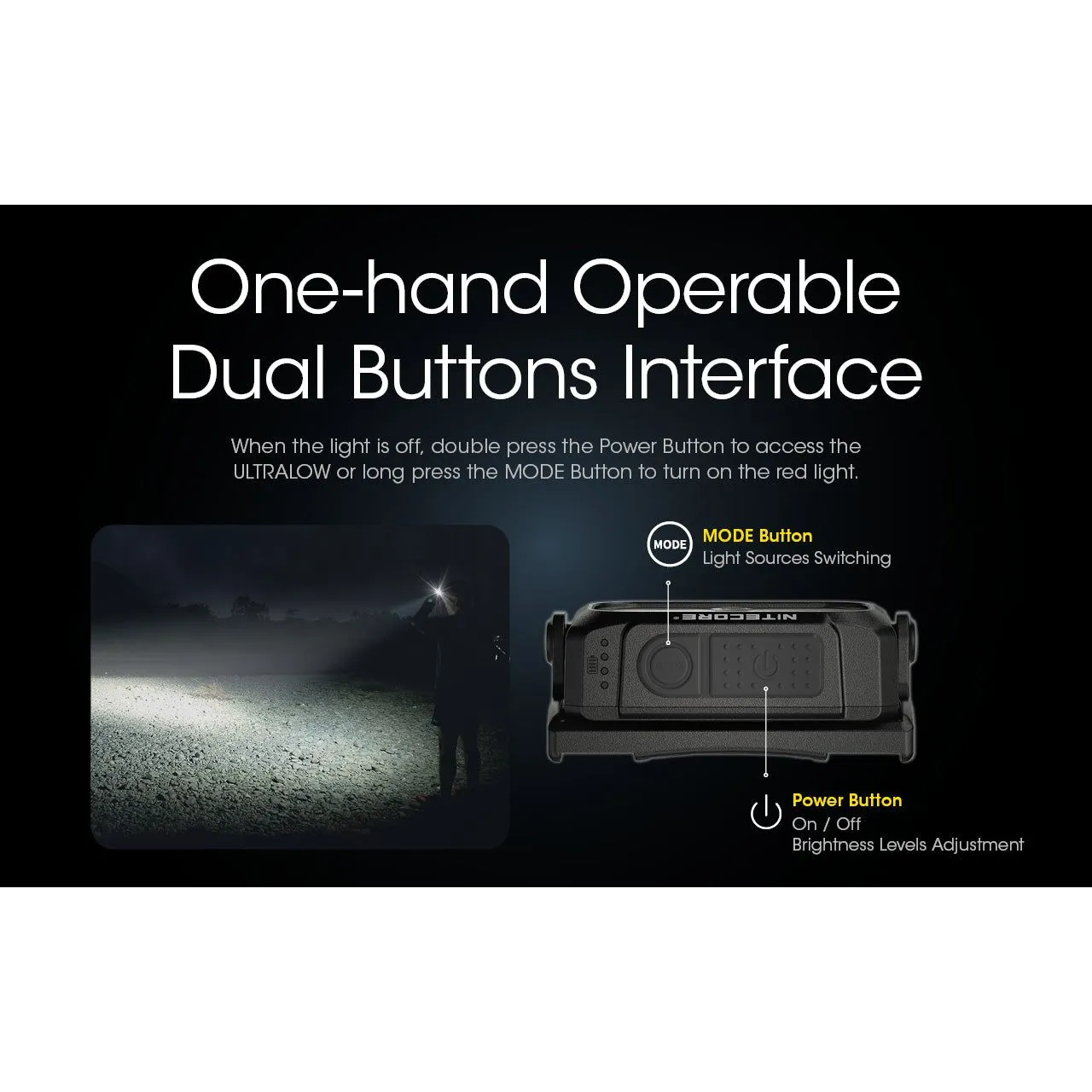 Nitecore NU25 V2 Rechargeable Headlamp (400 lumens)
