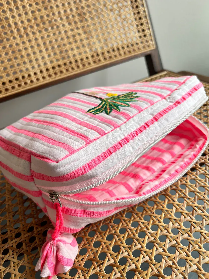 NM - Cosmetic Pouch | Pink Palm