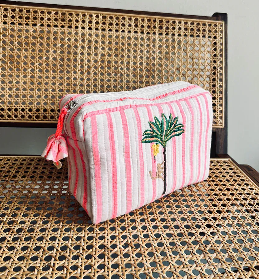 NM - Cosmetic Pouch | Pink Palm