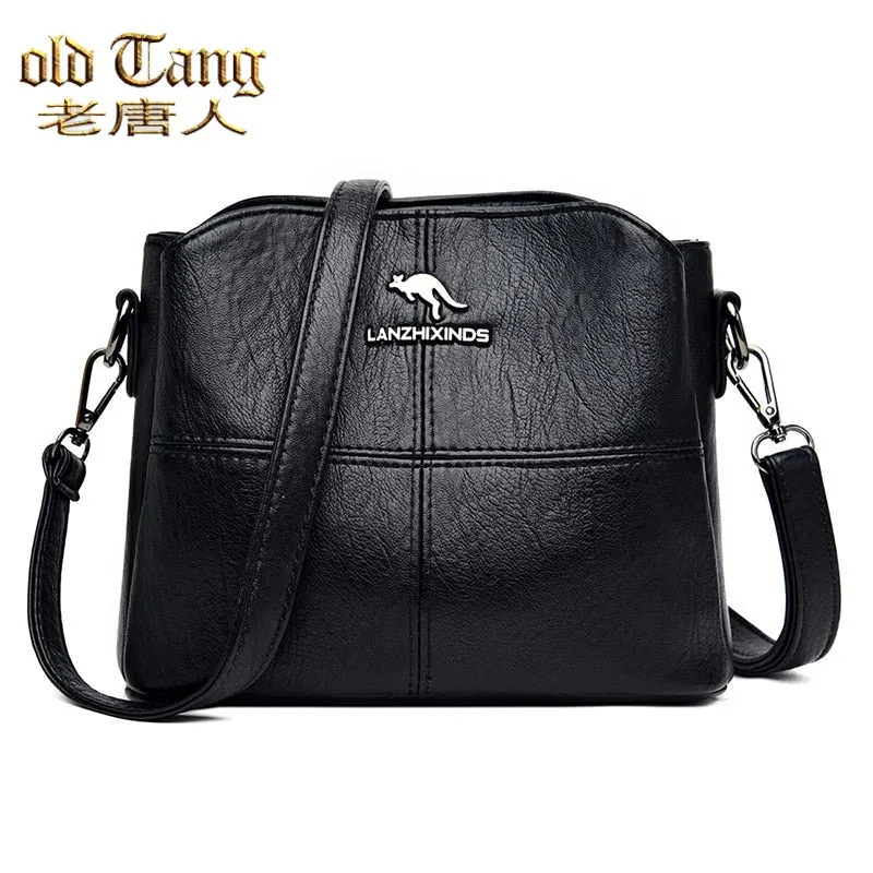 OLD TANG Women Tote Bag Solid Color PU Leather Ladies Bags For Women 2020 Shoulder Bag Small Crossbody Bags Sac a Main