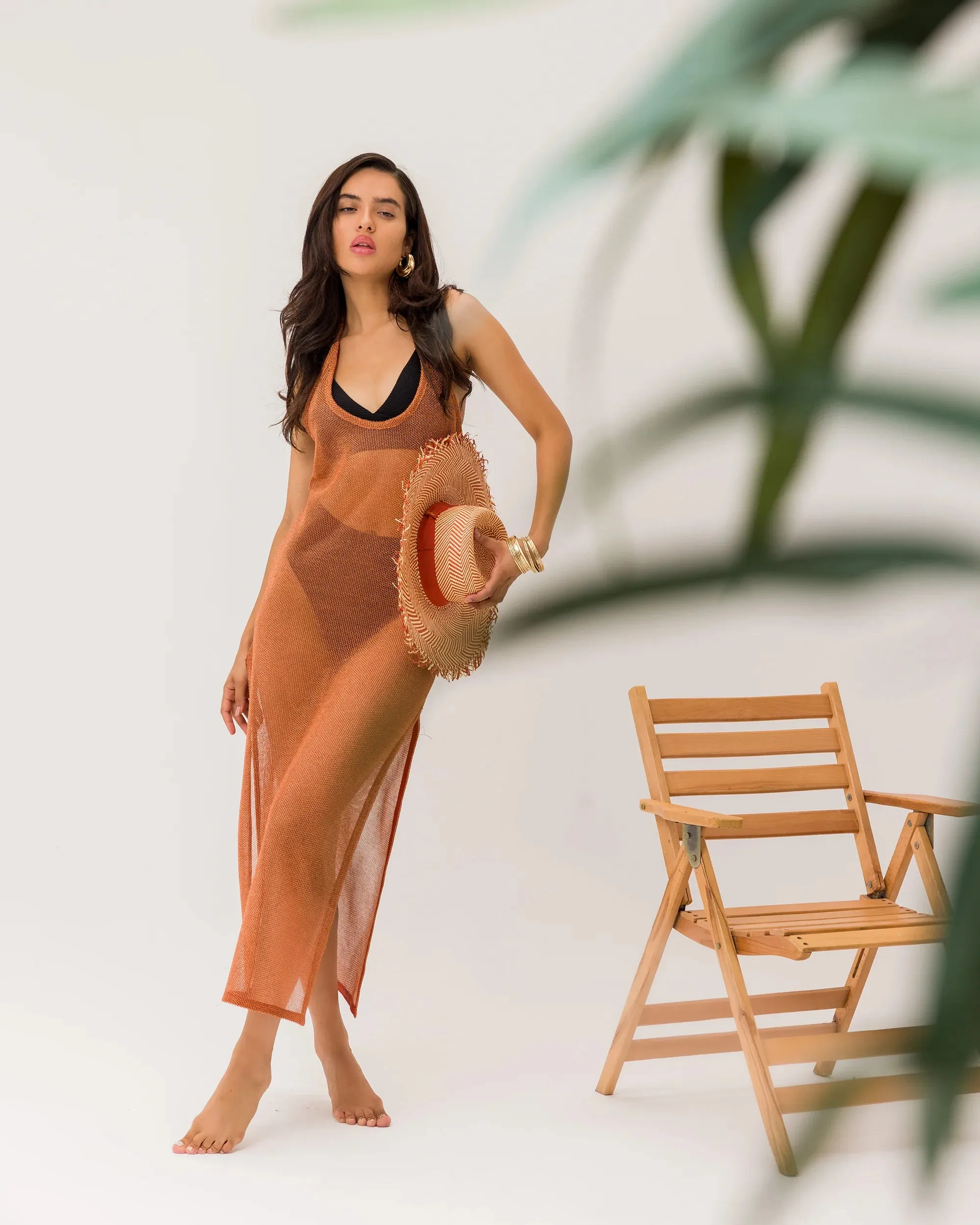 ORANGE MESH COVERUP