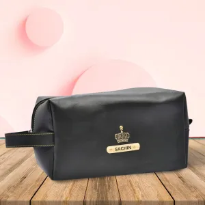 Personalized Mutlipurpose Travel /  Make-up Pouch - Black