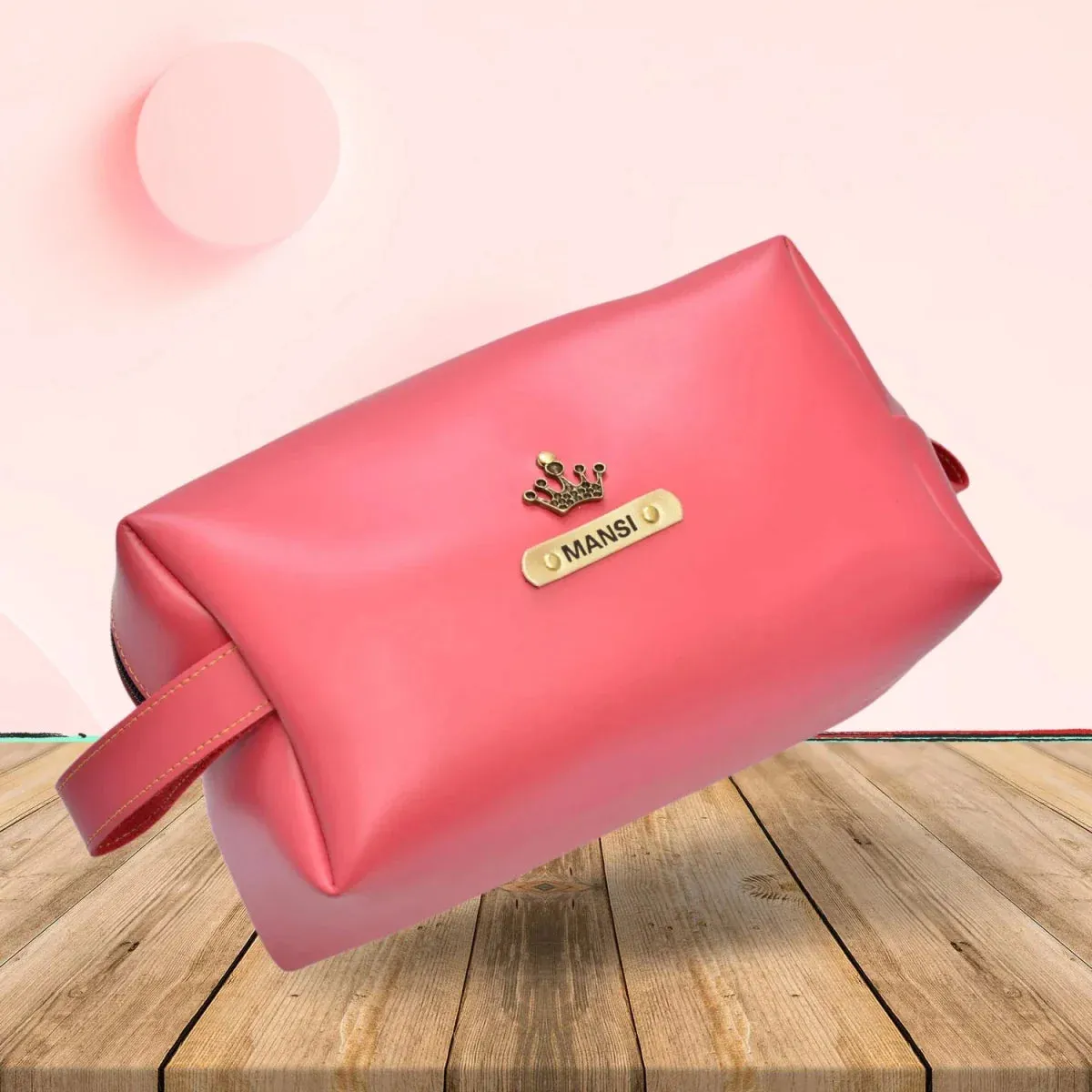 Personalized Mutlipurpose Travel /  Make-up Pouch - Pink
