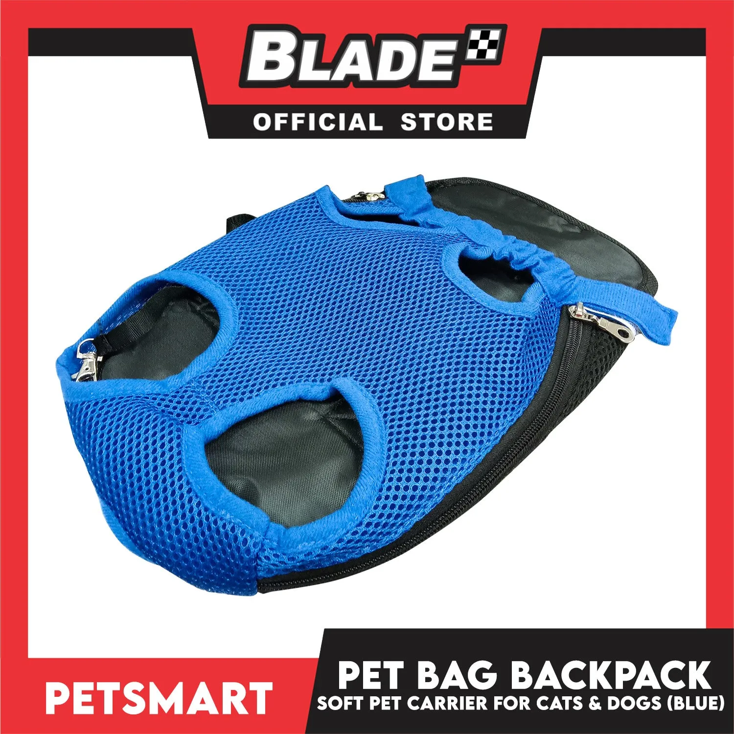 Pet Bag Backpack, Soft Pet Carrier for Cats and Dogs, Blue Color (Medium)