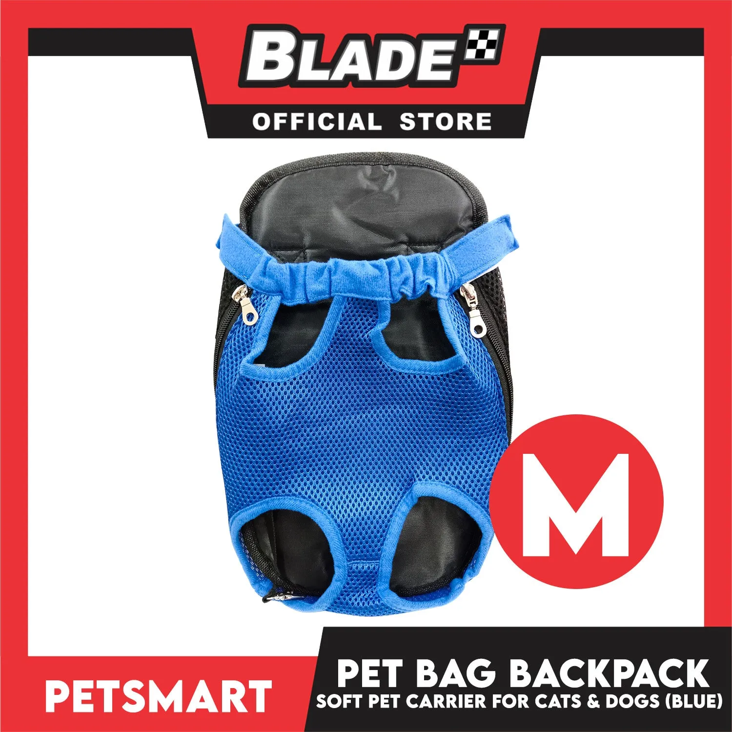 Pet Bag Backpack, Soft Pet Carrier for Cats and Dogs, Blue Color (Medium)
