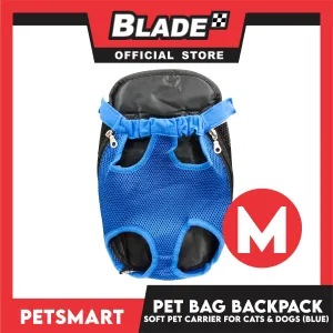 Pet Bag Backpack, Soft Pet Carrier for Cats and Dogs, Blue Color (Medium)