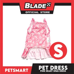 Pet Dress Pink Heart Spaghetti Dress DG-CTN118S (Small) Perfect Fit For Dogs And Cats, Pet Dress Clothes, Soft and Comfortable Pet Clothing