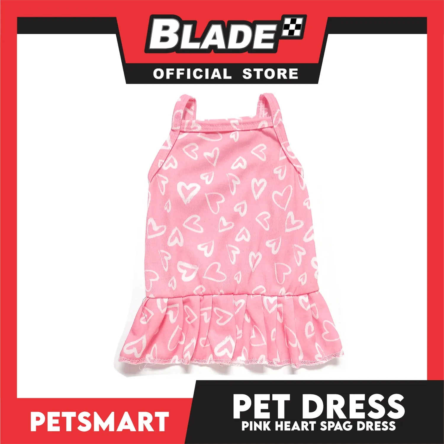 Pet Dress Pink Heart Spaghetti Dress DG-CTN118S (Small) Perfect Fit For Dogs And Cats, Pet Dress Clothes, Soft and Comfortable Pet Clothing