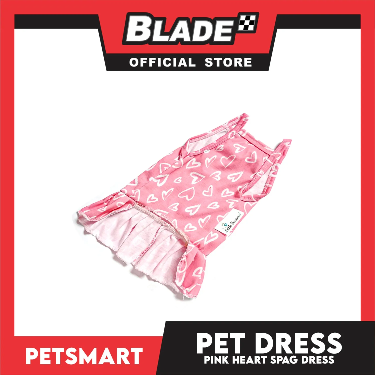 Pet Dress Pink Heart Spaghetti Dress DG-CTN118S (Small) Perfect Fit For Dogs And Cats, Pet Dress Clothes, Soft and Comfortable Pet Clothing