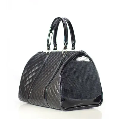 Petote JL Duffel Black Quilted Luxe Dog Carrier