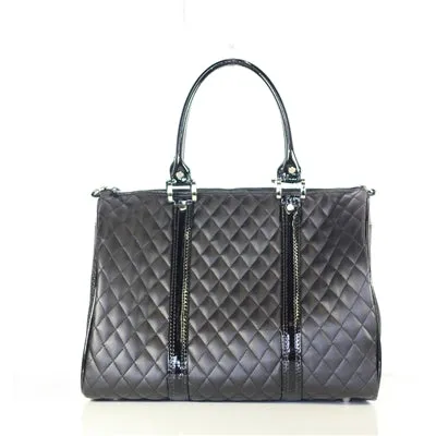 Petote JL Duffel Black Quilted Luxe Dog Carrier