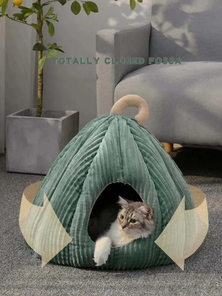 Pets Pumkin Style Warm House for Cat - Cat Hideout Beds